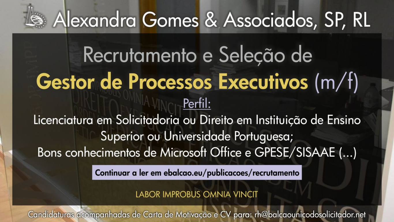 Recrutamento e Seleção de Gestor de Processos Executivos